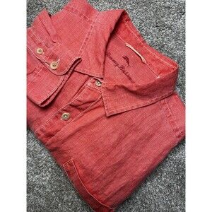 Tommy Bahama Mens Extra Large Salmon Relax Sea Glass Breezer 100% Linen